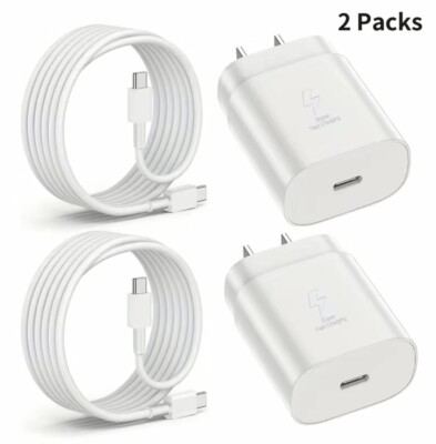 USB C to USB C CABLE  for iPhone 15/Macbook/iPad/Samsung, 2 pack 25W 4ft Charger