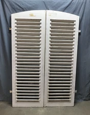 Pair Large Antique 22x67 Dome Top Industrial Window German Shutters Old 329-24B