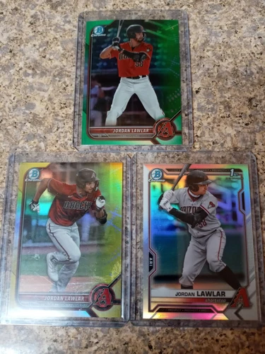 Jordan Lawlar 2021 Bowman Chrome Draft 1st Refractor RC Rookie + Yellow /75 +/99