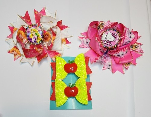 Lot Of 3 HAIR BOW Girl's Disney BOUTIQUE Lote De 3 Lazos Para Niñas NEW
