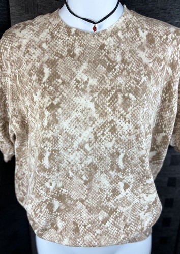 Ann Taylor women’s snake print soft knit short sleeve sweater top size Md - Picture 8 of 11