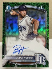 2025 Bowman Chrome Brody Hopkins Auto Green Grass Refractor /99 Tampa Bay Rays