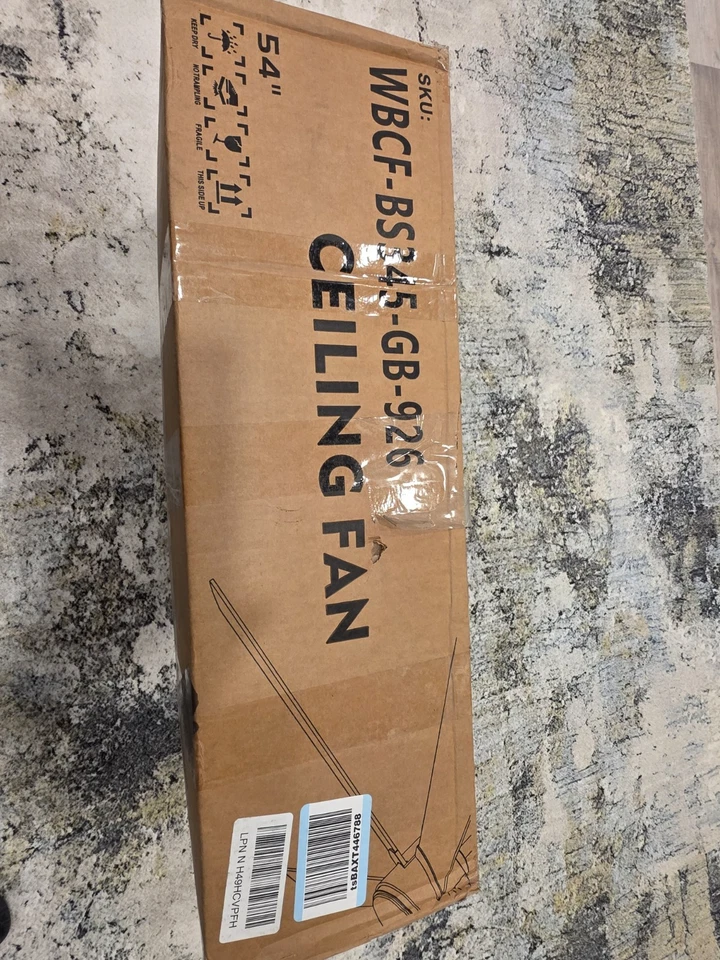 Brand New Luxury Decorative Ceiling Fan – 54" Gold Brass – 5 Blades - Image 3 of 3