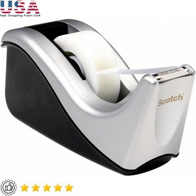 Deluxe Desktop Tape Dispenser Weighted Base One Handed Cutting Non Skid Design