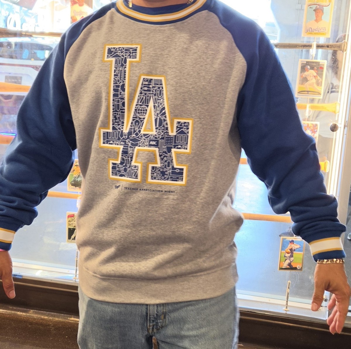 Dodgers Sweater Teacher Appreciation Night 4/11/26 Crew neck Size