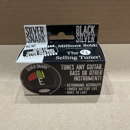 Snark Guitar Instrument Tuner Black Silver Clip On All (SIL-BLK)
