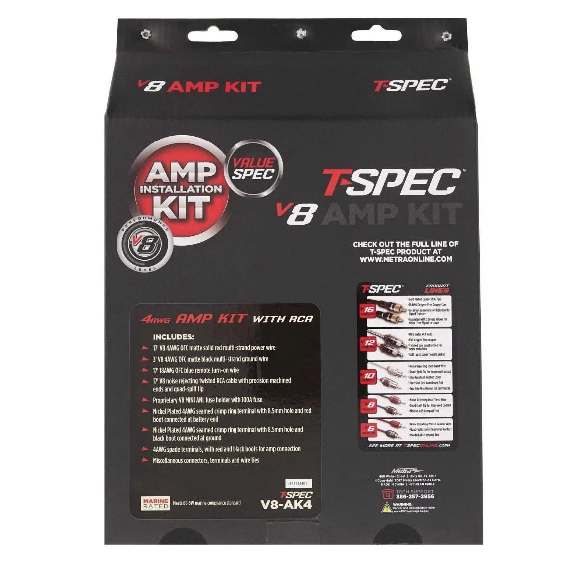 T-SPEC V8 4 AWG 100% ( OFC ) 1500W AMPLIFIER WIRING KIT w/ RCA photo 2