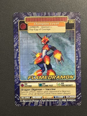 Digimon Flamedramon BO-122 Holo Digi Battle Card Series 3 Foil Bandai 2001