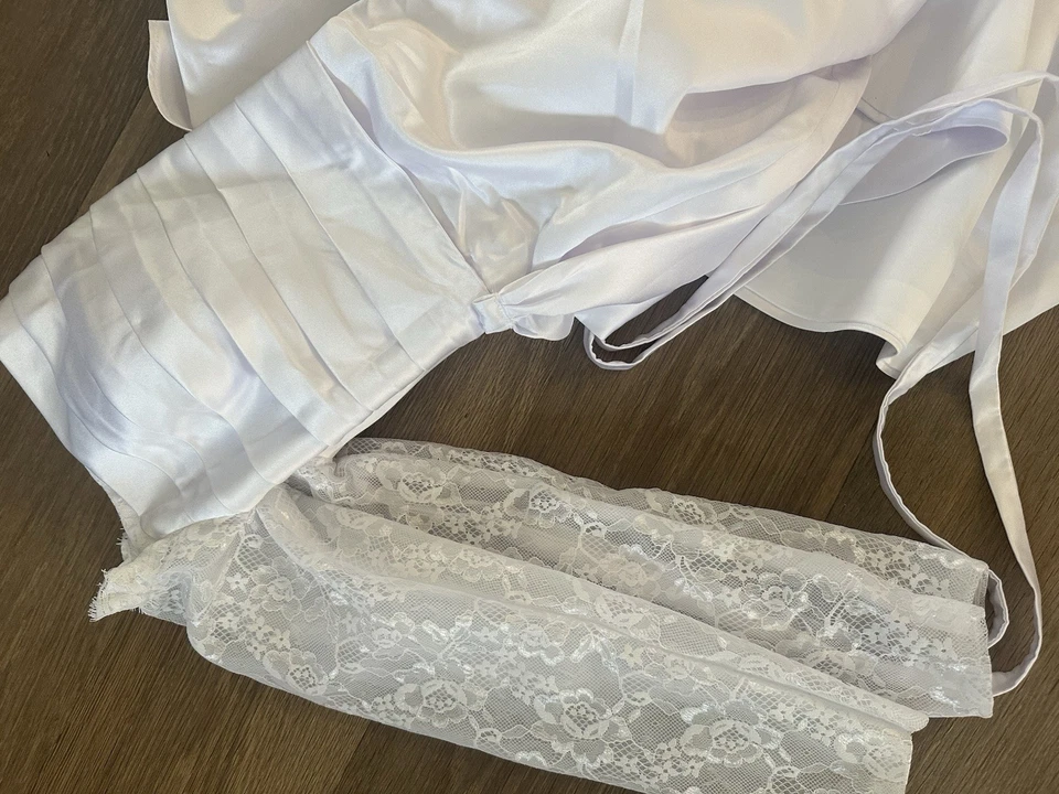 2 Vestido de Novia Talla 2/4 Sirena, Abertura, Hombro Descubierto, Secuencia, Encaje, Ajustado Foto 3 de 4