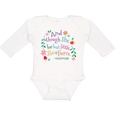 Inktastic She Is Fierce Funny Shakespeare Quote Long Sleeve Creeper William Be