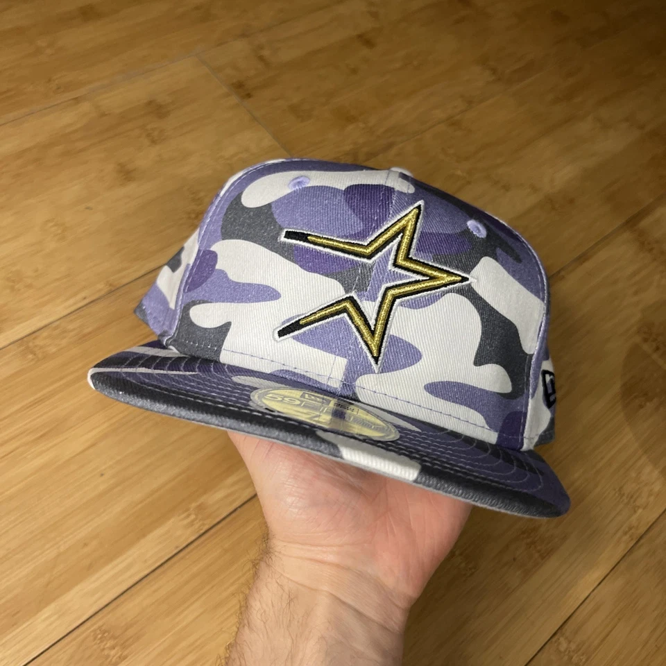 Hat Club New Era 59FIFTY Coop Houston Astros Camo Purple-Washed Wht Fitted 7 1/4 - Image 2 of 4