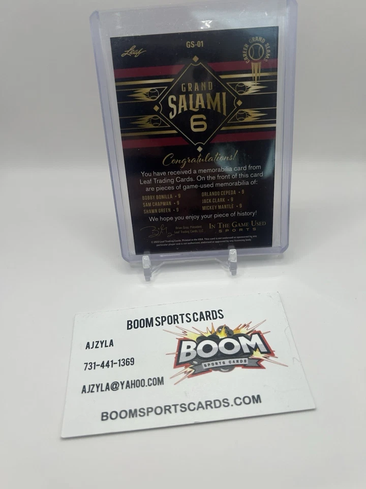 2022 Leaf In the game ITG RUBY /30 Mickey Mantle Bonilla Cepeda Clark Green GS-1 - Image 2 of 2