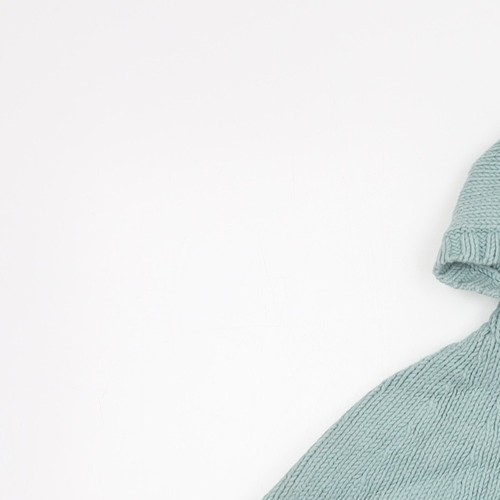 Fat Face Girls Blue Hooded Knit Cape S Excellent Condition - Picture 7 of 12
