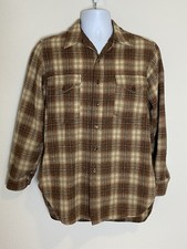 Vintage Pendleton Woolen Mills 100 Virgin Wool Shirt Brown Washable Men's M