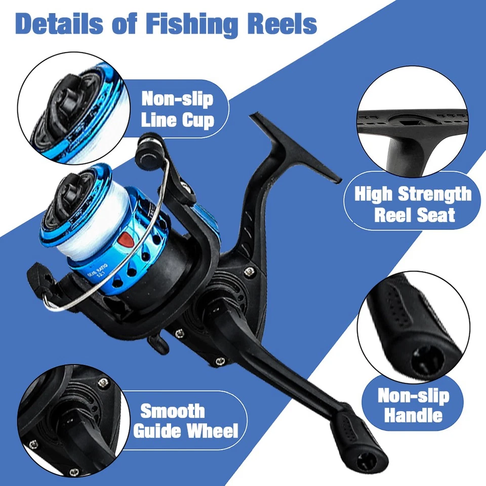 Carbon Fiber Telescopic Fishing Rod Pole Reel Combo Sea Saltwater Freshwater+Bag - Image 4 of 4