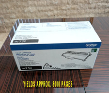 NEW Genuine Brother Black High Yield Toner Cartridge 8000 Pages TN-750