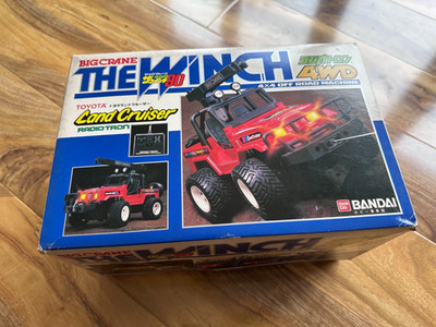 1984 Bandai Big Crane The Winch Toyota Land Cruiser 90 Radio Controlled Car Neu in OVP