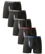 Men's Boxer Briefs,Fly with X-Large Regular-6 Inseam Regular Leg - Black 5