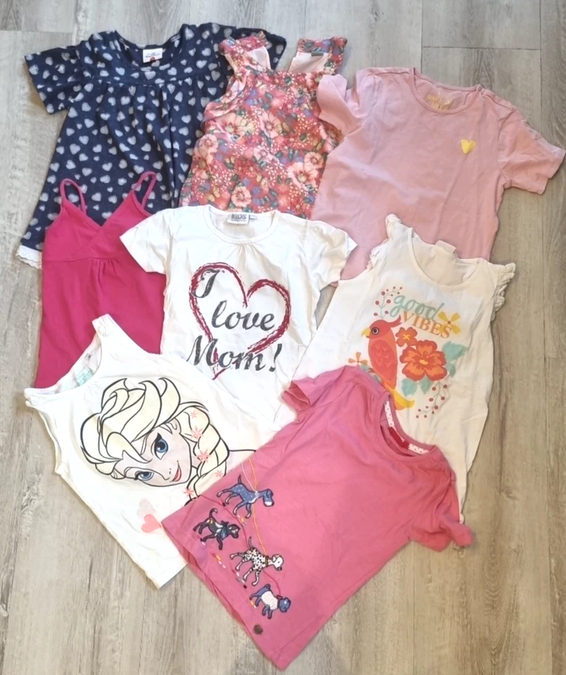 Elsa 8 Mädchen 122 128 T Shirt Träger Tank Tunika Top Kurzarm Sweat Jersey - Bild 1 von 1