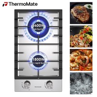 ThermoMate 2 Stoves Built-in Gas Hob LPG/NG Stainless Steel Kitchen Gas Cooktop