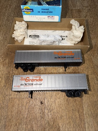 Remolque de ferrocarril de acción Athearn HO Rio Grande MPN 5605 plateado negro naranja | Condition: Used