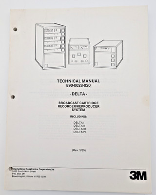 Technical Manual 890-0028-020 Delta System 1985 3M Company