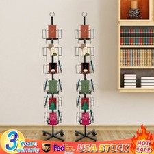2pcs 24-Pocket 5x7" Vertical Greeting Card Display Spinning Floor Stand Post