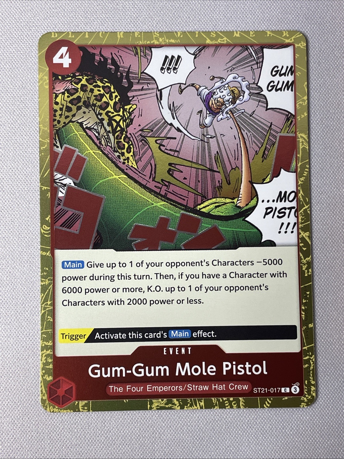 One Piece - ST21-017 Gum-Gum Mole Pistol - Starter EX: Gear 5 Foil NM - (1) Card