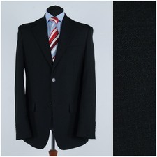 Mens Black Blazer 42R US Size JAMES Textured Sport Coat Jacket