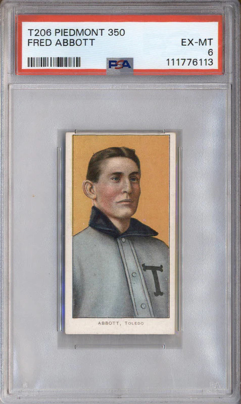 T206 Piedmont 350 Fred Abbott PSA 6