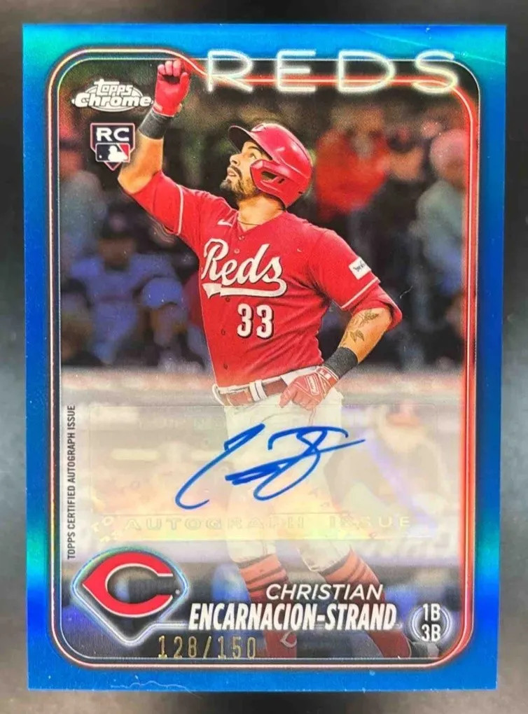 2024 Topps Chrome Update Christian Encarnacion-Strand Blue Auto /150 RC Reds