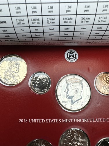 2018 US Mint Uncirculated Coin Set Denver 10 Coins Set - Picture 3 of 13