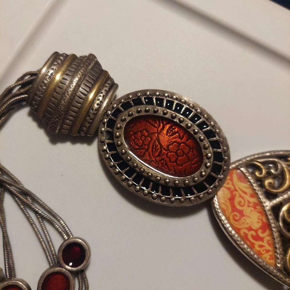 Cinturón de mujer Chico's esmalte metal otoño 28 a 36 cadera vintage Y2k medias relleno Foto 4 de 4