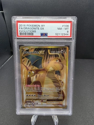 Dragonite EX (Full Art) 106/108 Evolutions Holo PSA 8