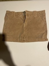 American Eagle Outfitters Beige Stretch Corduroy Mini Skirt Pockets Size 4