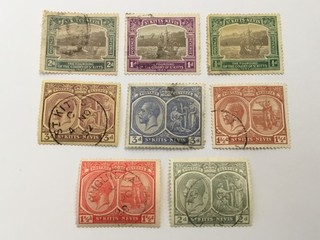 old stamps ST KITTS AND NEVIS x 8