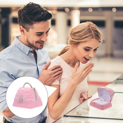 1pc Handtasche Form Ringkästen kreative Verlobung Valentinstag Ringkoffer