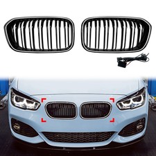 K�hlergrill Frontgrill Glanz Schwarz Mit LED-Licht F�r BMW 1er F20 F21 2015-2019