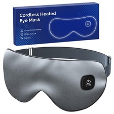 Cordless Heated Eye Mask for Dry Eyes, Blocking Light Warm Compress Rechargea...
