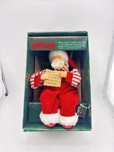 Vintage Animated String Light Figures Santa Christmas In Motion WORKS
