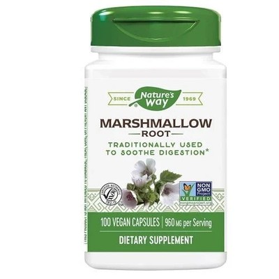 NATURES WAY Marshmallow Root Capsules - 100 Vegan Caps - 9/2030