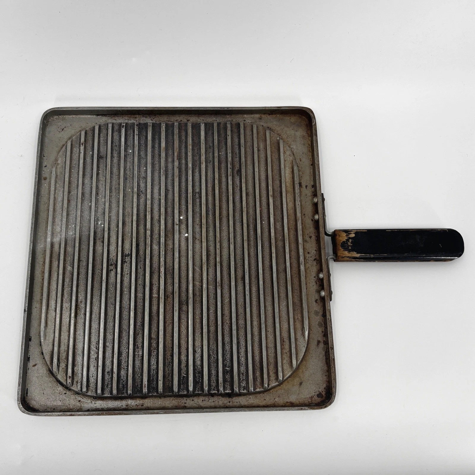 Happy Day Griddle Grill Vintage Reversible Cast Aluminum Square Pan USA Patent
