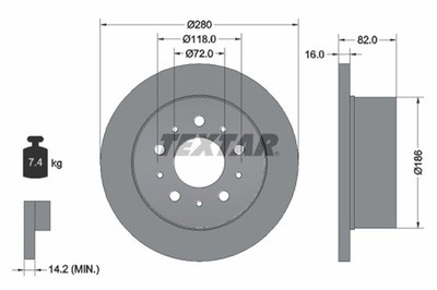 2x Bremsscheibe PRO TEXTAR 92157403 für FIAT PEUGEOT DUCATO JUMPER BOXER CITROËN