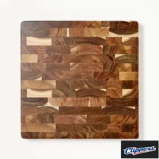  14"x14" End Grain Acacia Wood Cutting Board Natural - Figmint™