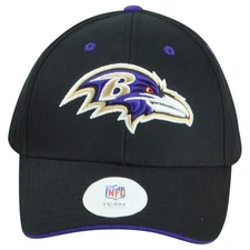 NFL Baltimore Ravens Structured Black Adults Men Adjustable Curved Bill Hat Cap