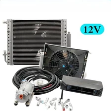 12V Universal A/C Kit Truck Cab Bus RV Underdash Air Conditioner Heat & Cool