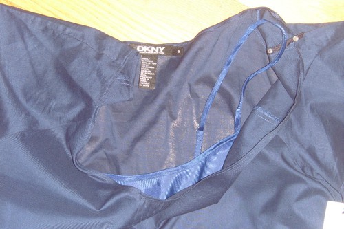 NWT DKNY Top Blouse Shirt Short Sleeve Navy or Black Size Medium M $160 80% OFF - Picture 4 of 7