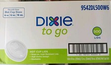 Dixie To Go Hot Cup Lids Snap On For 10/12/16 oz 500 Pack 9542DL500W6 White