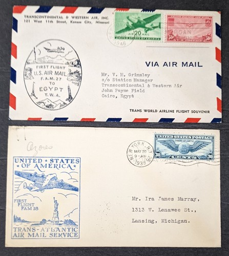 15 1930s-1940s international flight covers with cachets [Y.131] - Afbeelding 9 van 13