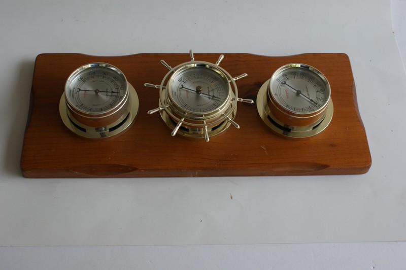 Vintage Portable Weather Station Barometer Thermometer Humidity Sunbeam Nautical